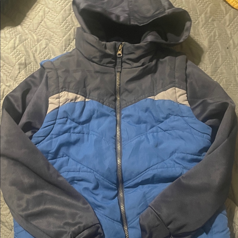 Pacific Trail Navy and Sky Blue Kids Puffer Jacket